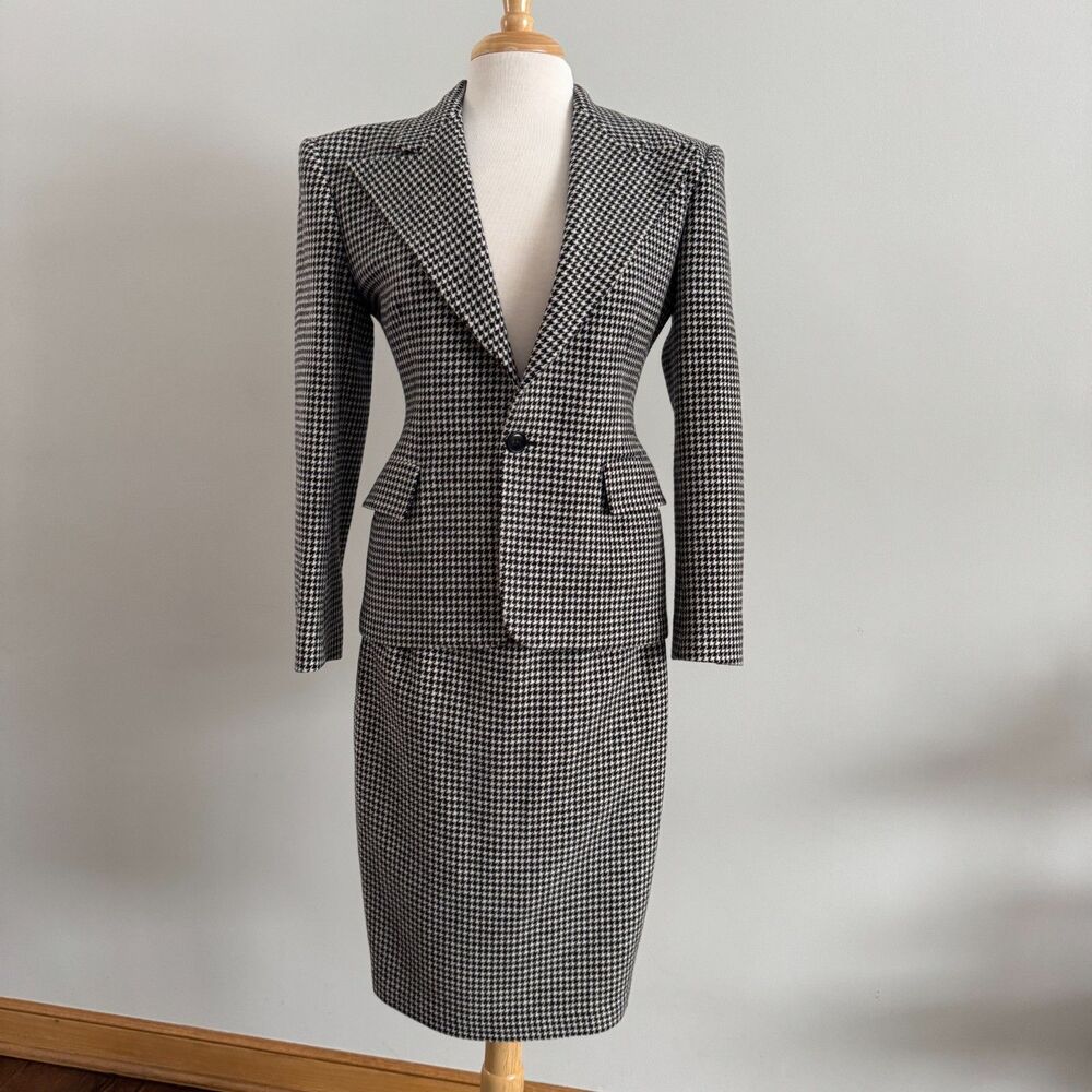 Ralph Lauren Purple Label Wool Cashmere Houndstooth Suit – USA Made (8)